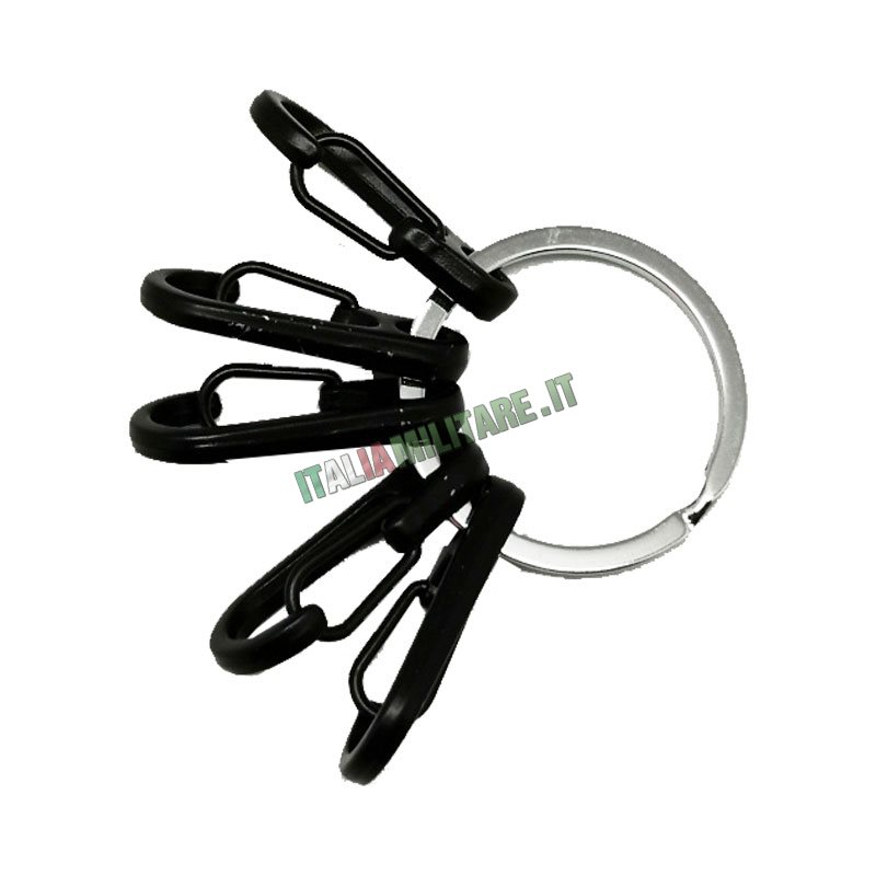 Set 5 Mini Moschettoni con Anello