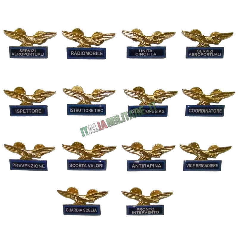 Spilla Distintivo Guardie Giurate Varie Specialità Blu