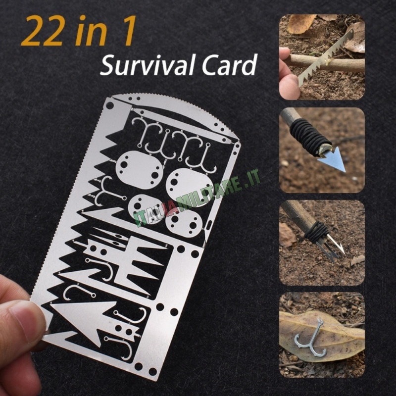 Survival Card 22 Attrezzi in Unica Carta!