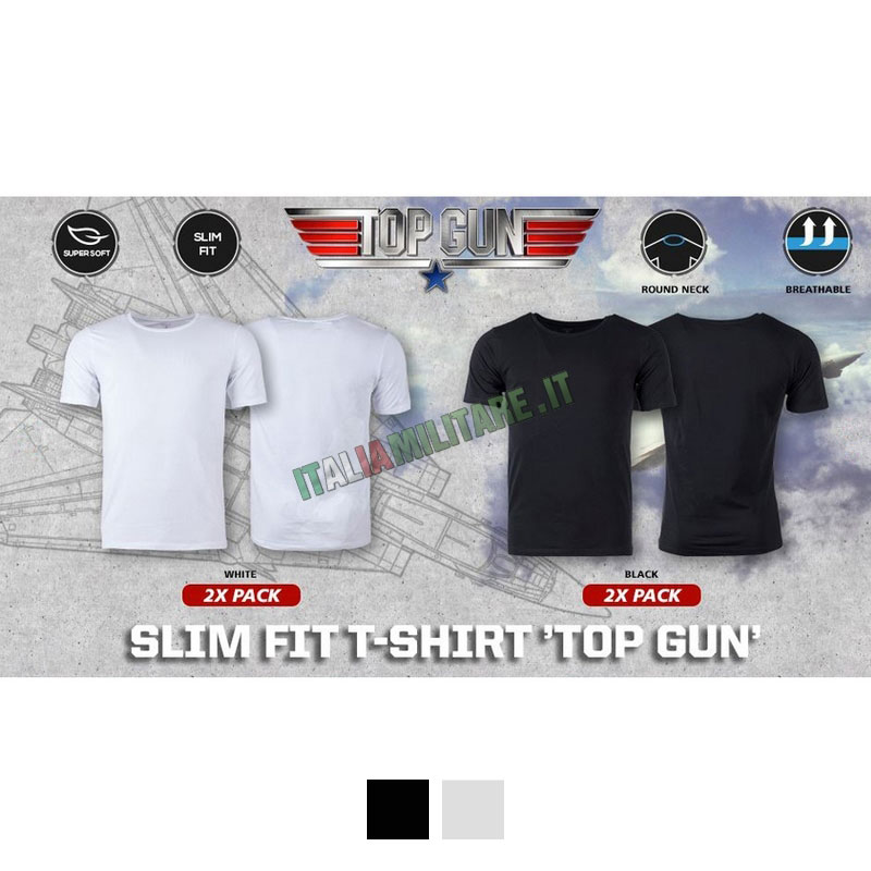 OFFERTA T-Shirt Slim Fit Top Gun Maverick Bianca - XL e XXL