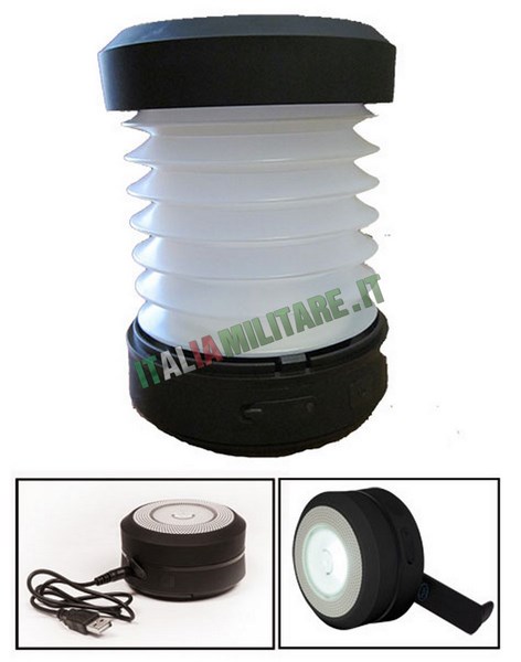 Torcia Lanterna Ripiegabile con Dinamo a Led e Cavo USB