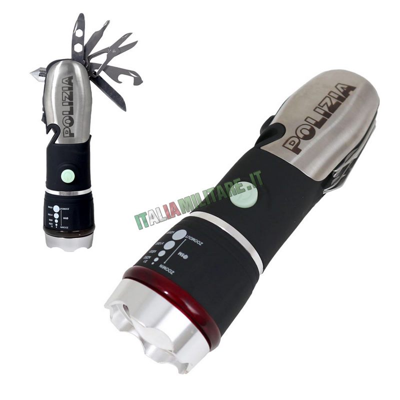 Torcia con Attrezzi Multifunzione Polizia di Stato