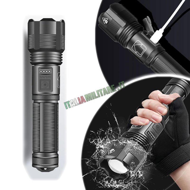 Torcia a Doppia Alimentazione USB e Batteria